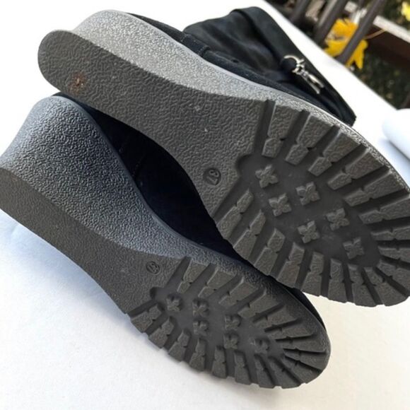 black wedges suede leather boots size 36 - Picture 6 of 9